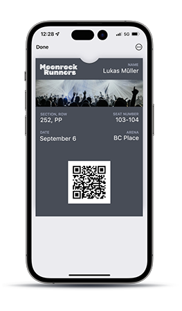 Eintrittskarte in Apple und Google Wallet