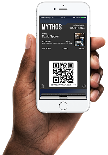 Wallet pass for MYTHOS party in Gothenburg, Sweden