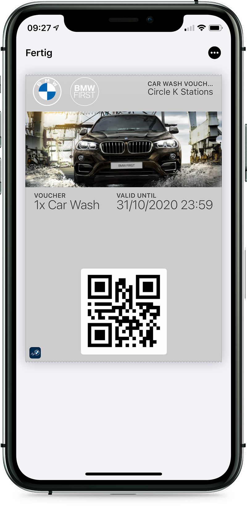 BMW First - Car wash voucher