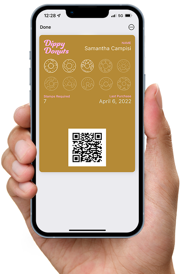 Stamp Card on an iPhone in Apple Wallet