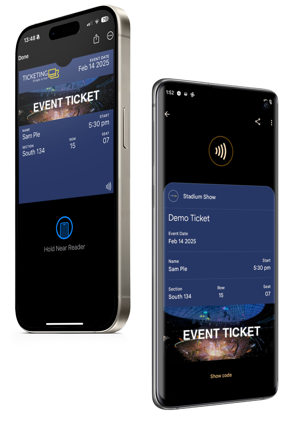 Tickets in Apple Wallet and Google Wallet